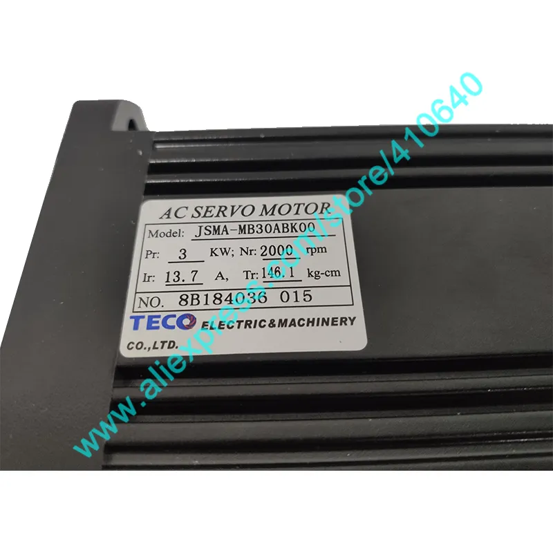 3 Faz TECO 3 KW Servo Motor JSMA-MB30ABK01 ve TECO Servo Motor Sürücüsü JSDA-75A3 Hakiki Kalite 3000 W Servo Motor ve Sürücü