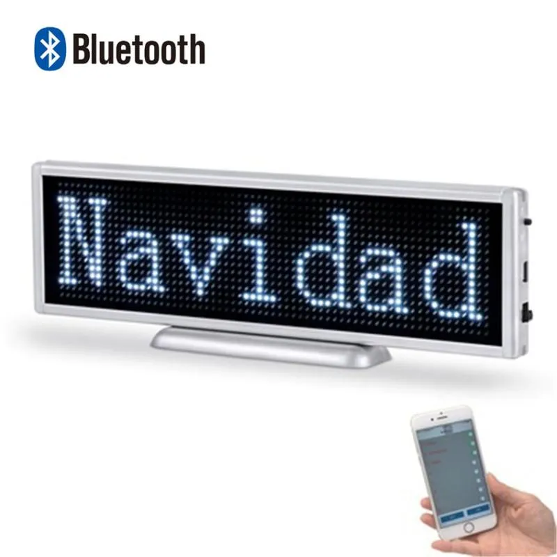 P3 Bluetooth Rechargeable LED sign 16 64 pixels programable scrolling display panel for store desktop or hanging LED sign263v