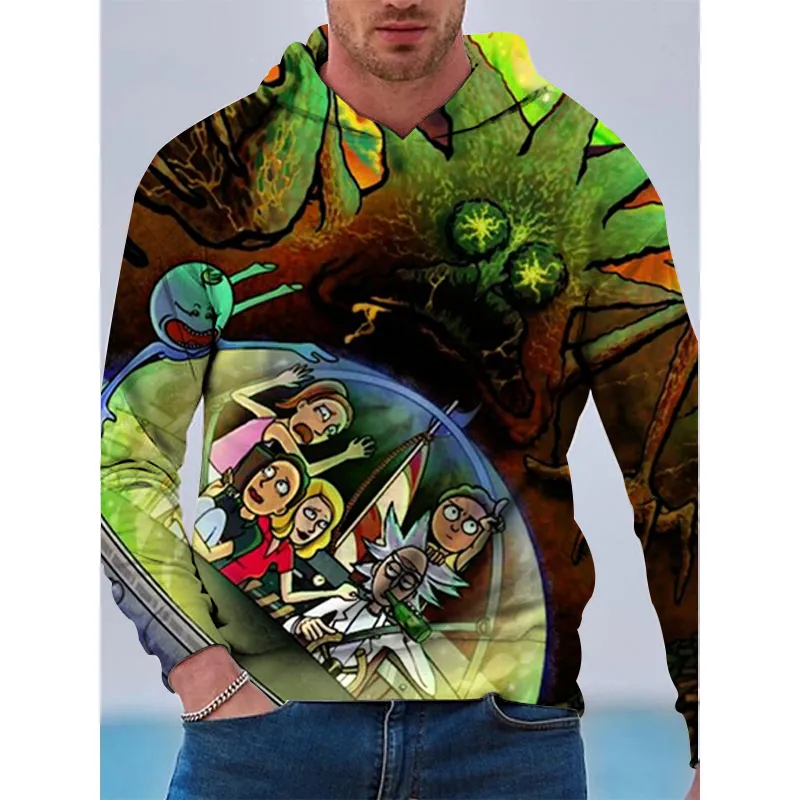 Super Saiyan Men 3D Printing Hoodie Visual Impact Party Top Punk Gothic Round Neck High Quality American Sweater Hoodie6400044