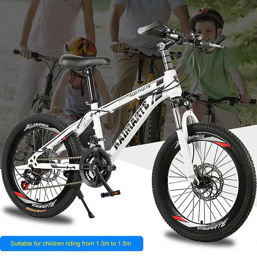 21 Velocidad Bicicleta de montaña Bicicleta 20 pulgadas Frenos de disco delanteros y traseros Bicicleta Off-Road MTB Mountain Bike para regalos para niños al aire libre