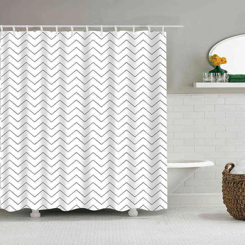 6 Farben erhältlich Polyester Stoff Duschvorhänge Home Decor Multi-Size Duschvorhänge Wasserdichte Duschvorhänge für Badezimmer 211116