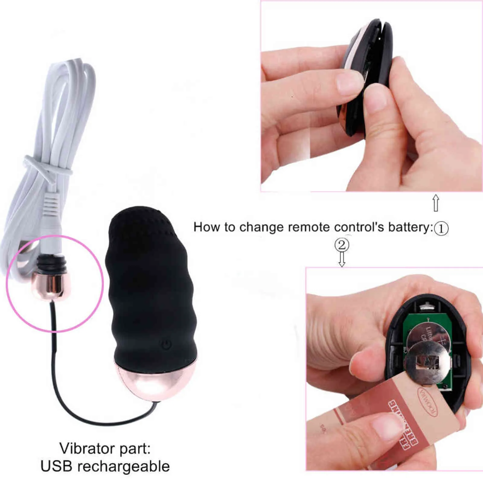 NXY Eier Vibrierendes Ei Ben Wa Ball Kegel Übung Vaginal USB Ladung G-Punkt Klitoris Vibrator Fernbedienung Sexspielzeug für Frauen 1124