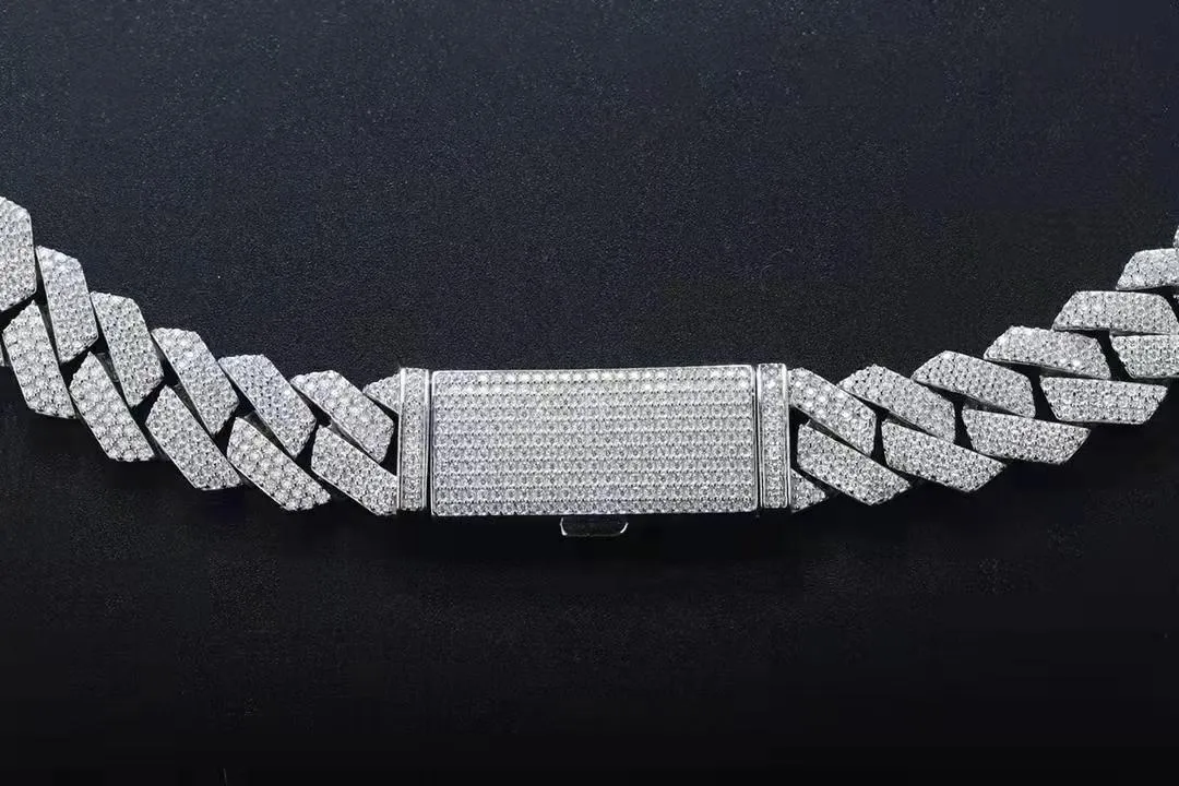 Kettingen Zhanhao Aangepaste Pave Moissanite Diamond 18Inch 13 5mm Breedte Hip Hop Mannen Cubaanse Link Chain Necklace315q