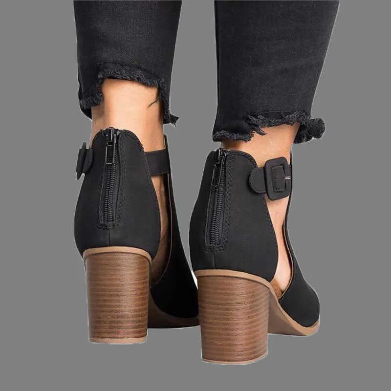Kvinnor höga klackar fisk mun sandaler kvinnliga täcker chunky heel gladiator sandaler 2020 sommar damer skor skor plus storlek 43 y0721
