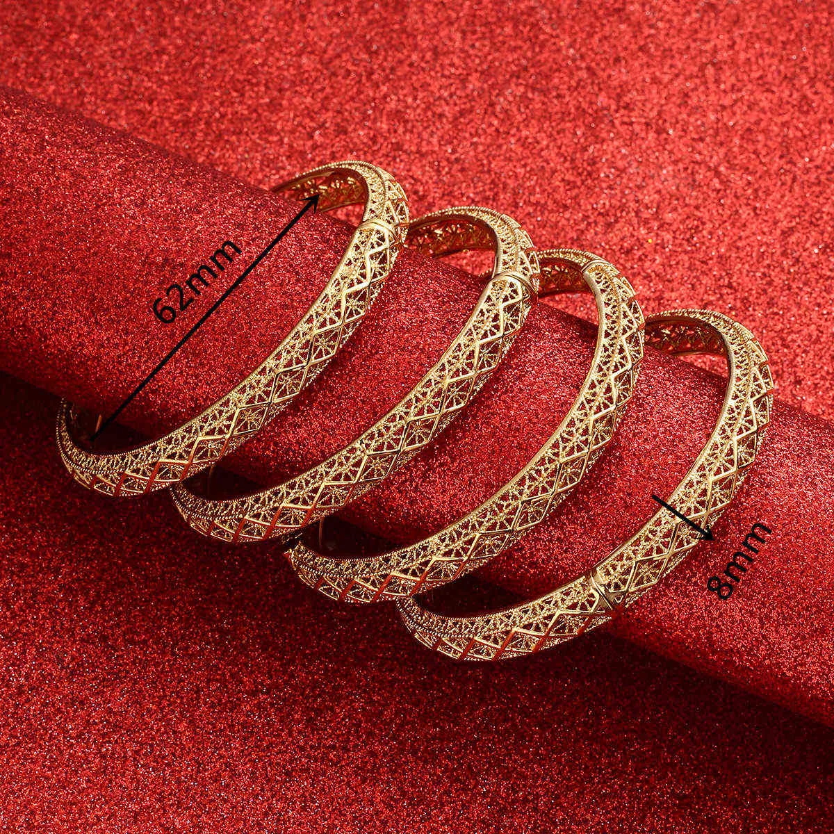 Dubai Gold Bangles for Women Men 24k Color Ethiopian Bracelets African Jewelry Saudi Arabic Wedding Bride Gift Q0717