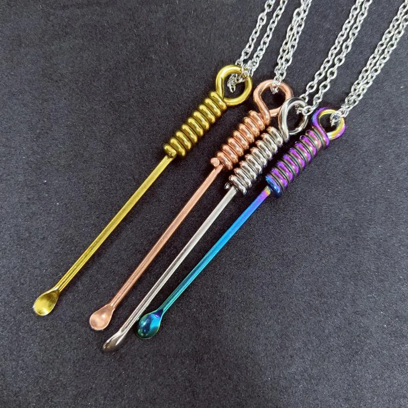 Pendant Necklaces Fashion Metal Necklace Mini Spoon Small Tool Jewelry Stainless Steel Creative Handmade277d