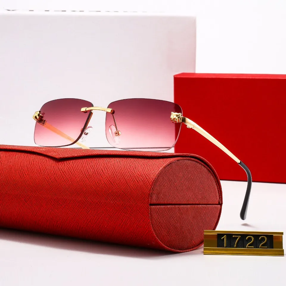 Metall Beliebte Stil Randlose Sonnenbrille Männer Frauen mit C Dekoration Draht Rahmen Unisex Brillen für Sommer Outdoor Reisen325q