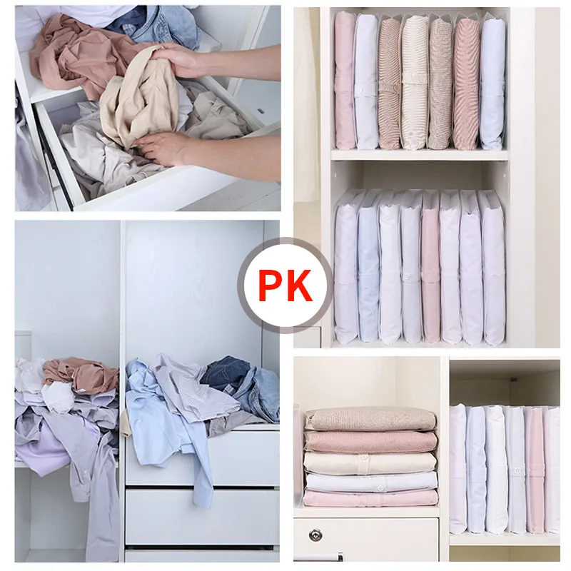 T Shirt Organizer Clothes Folding Board Marie Kondo Clothes Storage Rack  Wardrobe Clothing Tshirt System Space Saver Y200429 From Shanye10, $7.01