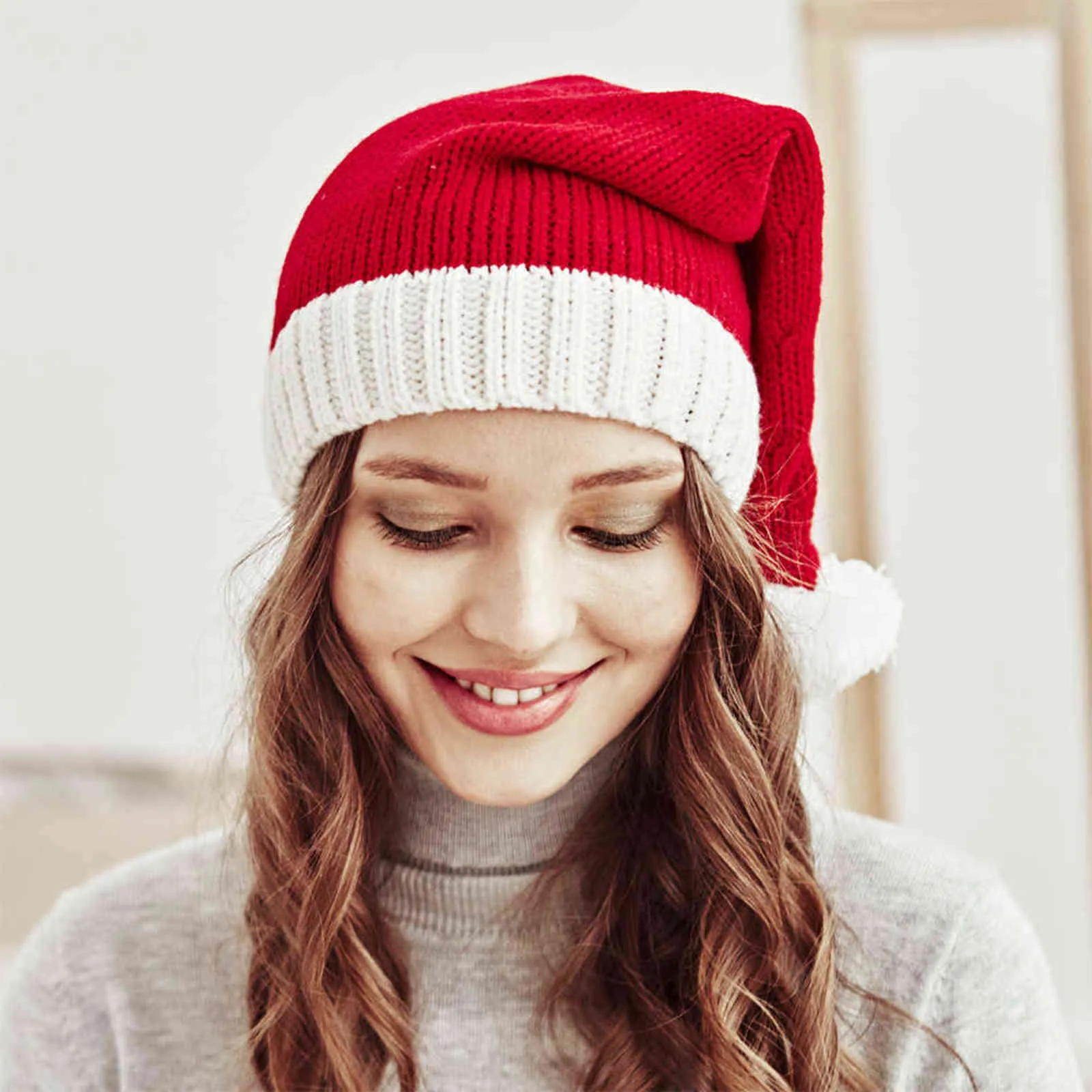Jul vinter hattar för kvinnor stickad beanie för baby flickor pojkar solid färg mode varm motorhuvud söt kust keps xmas gåva 2022 y21111