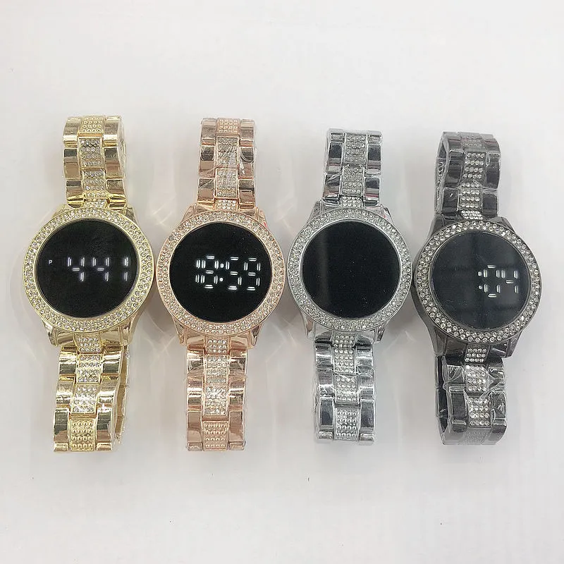 Relojes LED con tacto de diamante para mujer, moda resistente al agua, reloj de pareja para mujer, pantalla única, el regalo más especial, mermelada tangan peremp197x