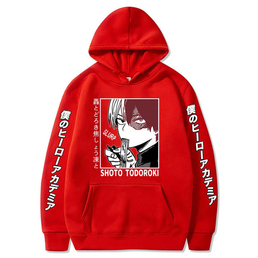 Hot My Hero Academia Hoodie Anime Todoroki Shoto Grafisk Hoodie För Män Sportkläder Cosplay Kläder Y0727