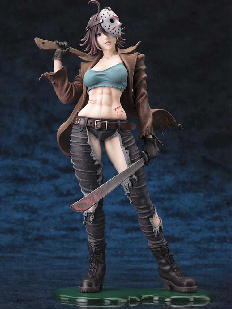 23cm Freddy vs Jason 여성 버전 PVC 액션 피겨 애니메이션 공포 Bishoujo Jason Voorhees 2nd Edition 그림 모델 장난감 Q07227337716