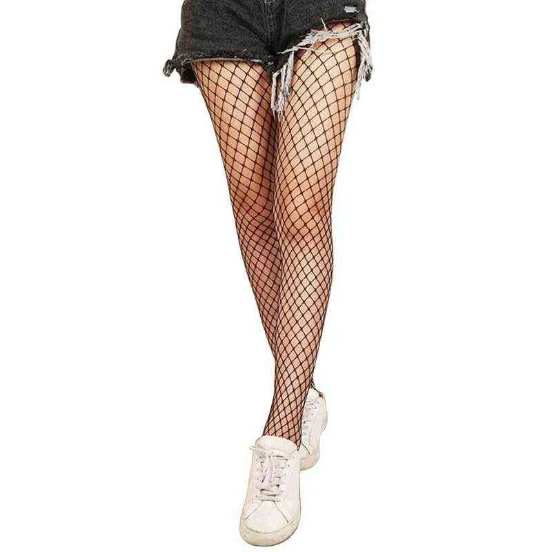 Weibliche Netzstrümpfe Strumpfhosen aushöhlen sexy schwarze Frauen Calcetines Party Strumpfwaren Sexy Mesh Club Strumpfhosen Panty Stocking Y1119