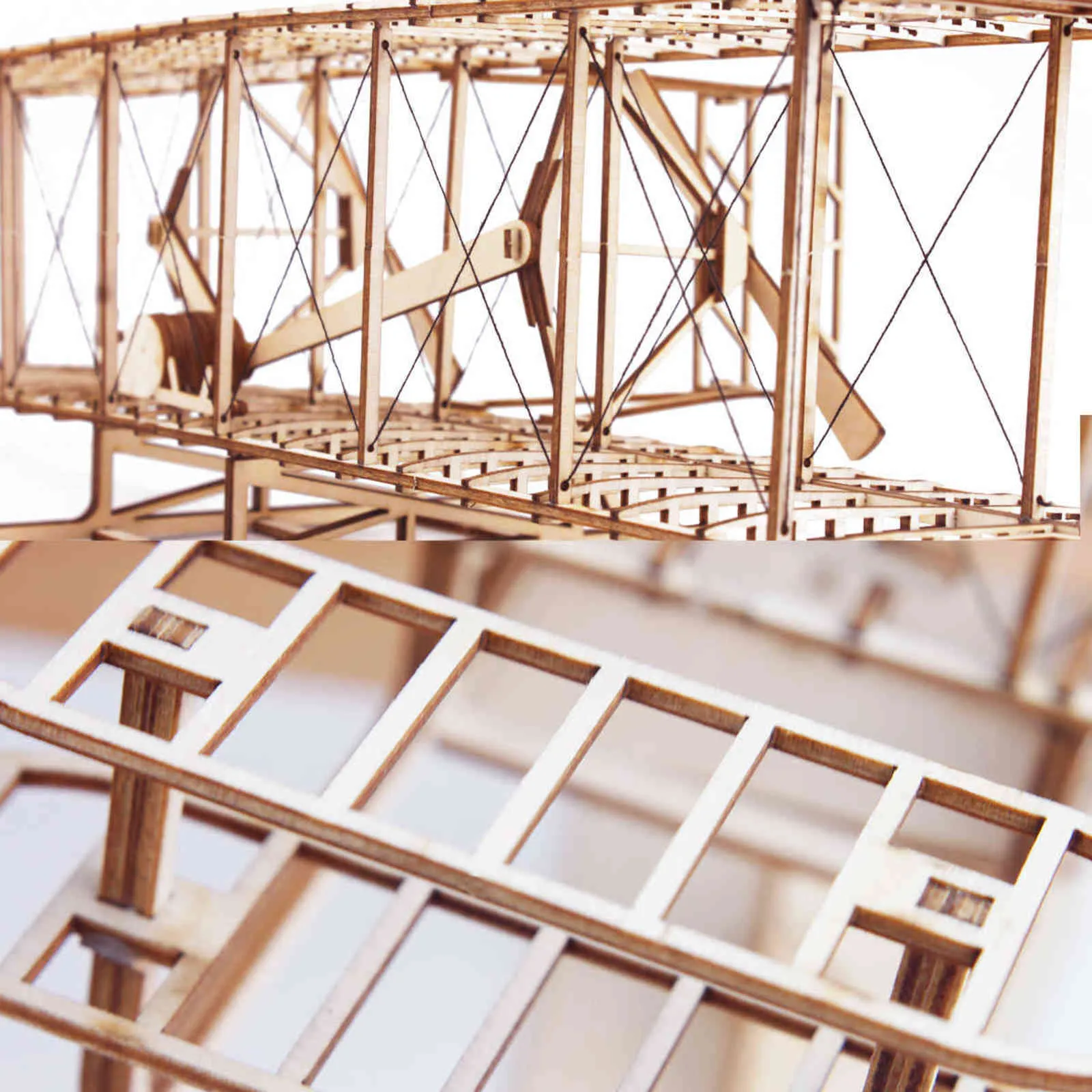 항공기 모델 목재 비행기 장난감 키트 빌딩 컬렉션 Wright Brothers Flyer 비행기 3D 어린이 조립 퍼즐 성인 2114036938