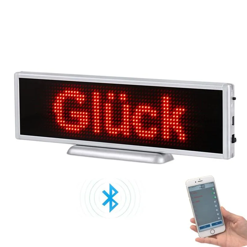 P3 Bluetooth Rechargeable LED sign 16 64 pixels programable scrolling display panel for store desktop or hanging LED sign295v