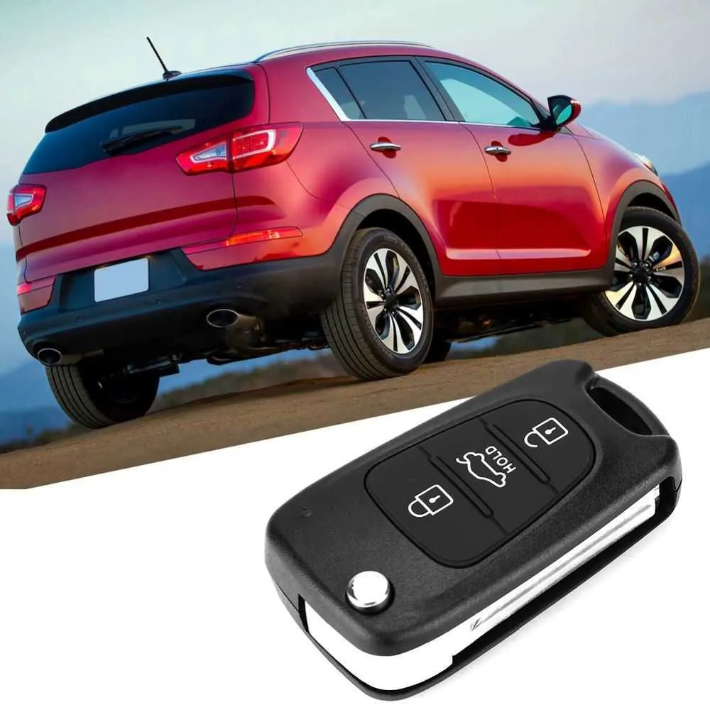 Replaceable Car Flip 3 Button Remote Key Fob Case Shell Cover Fit For Hyundai 2006-2013 KIA Rondo Sportage KIA Soul KIA Rio303F