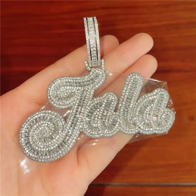 Bling cz mannen vrouwen ketting goud vergulde aangepaste naam letters hanger ketting met 24inch touwketen mooie sieraden cadeau222x