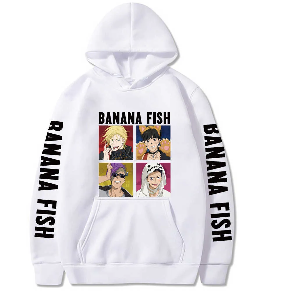 Banana Fish Hoodie Harajuku Streetwear Sweatshirt Hip Hop Uniex Tücher Y0804