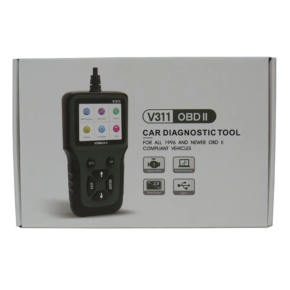 Scanner de diagnostic de voiture portable OBD2 V311 Professional Auto multifonction OBD 2 outils LCD Afficher les lecteurs de moteur de voiture 