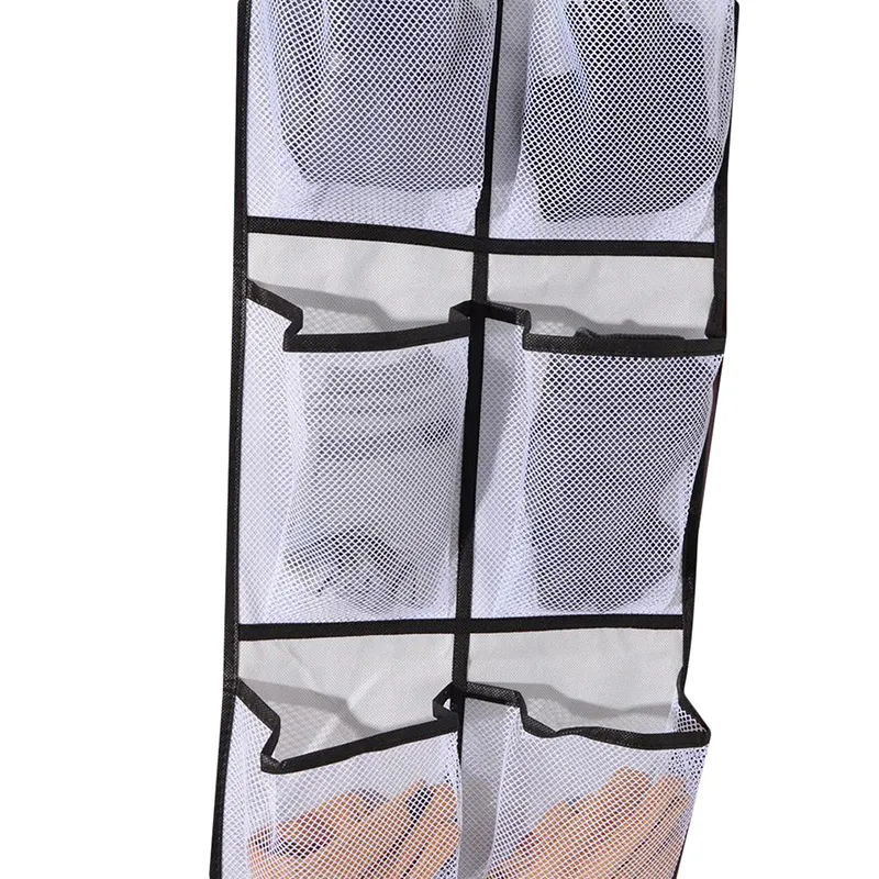 12 Large Mesh Pockets Hanging Shoe Organiser Rack Tidy Storage Box Bags Wall Bag Room Shoes Slippers Y200527