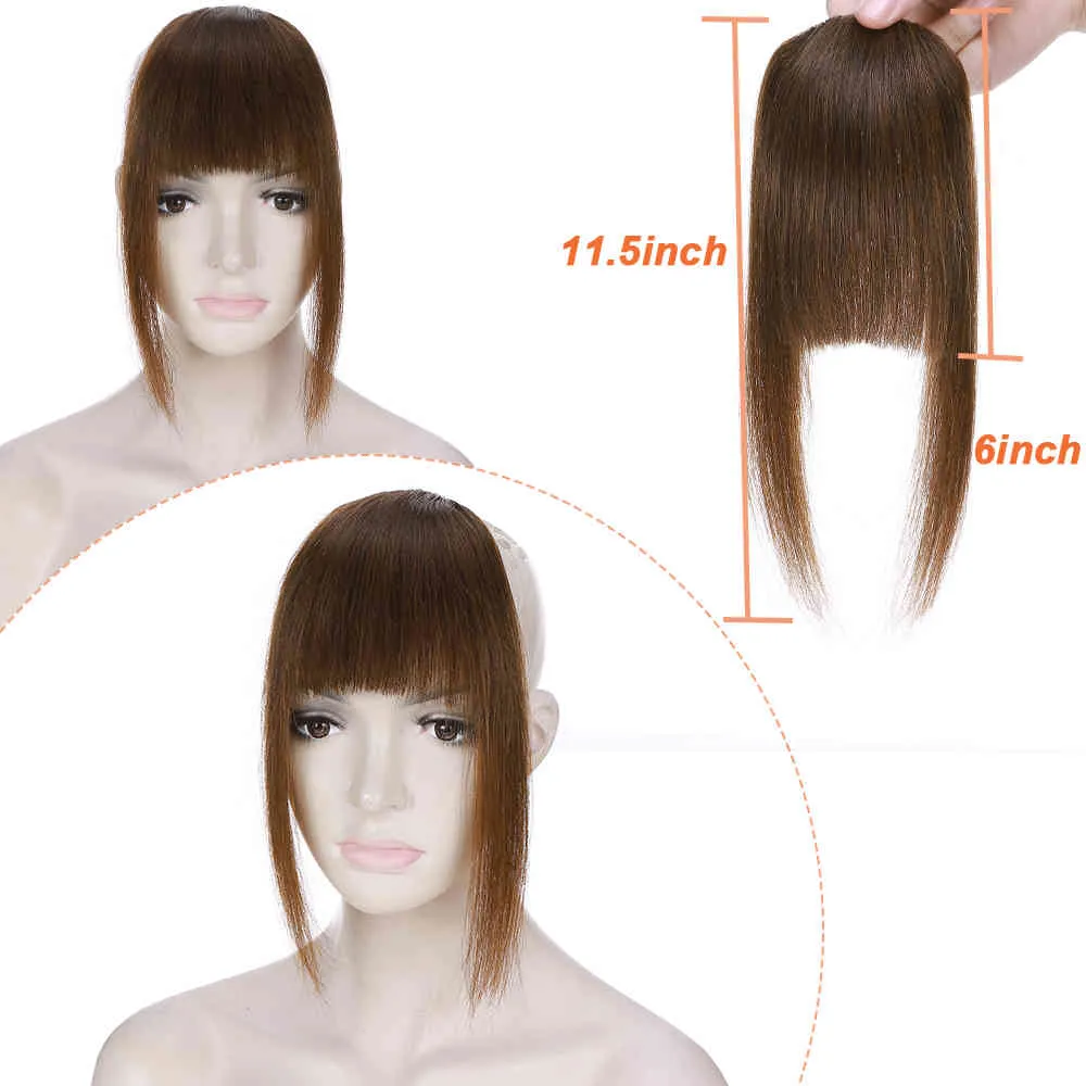 Sego 14g French Neat With Temples 100 Real Human Fringe Bangs Swept Natural look Hair Piece