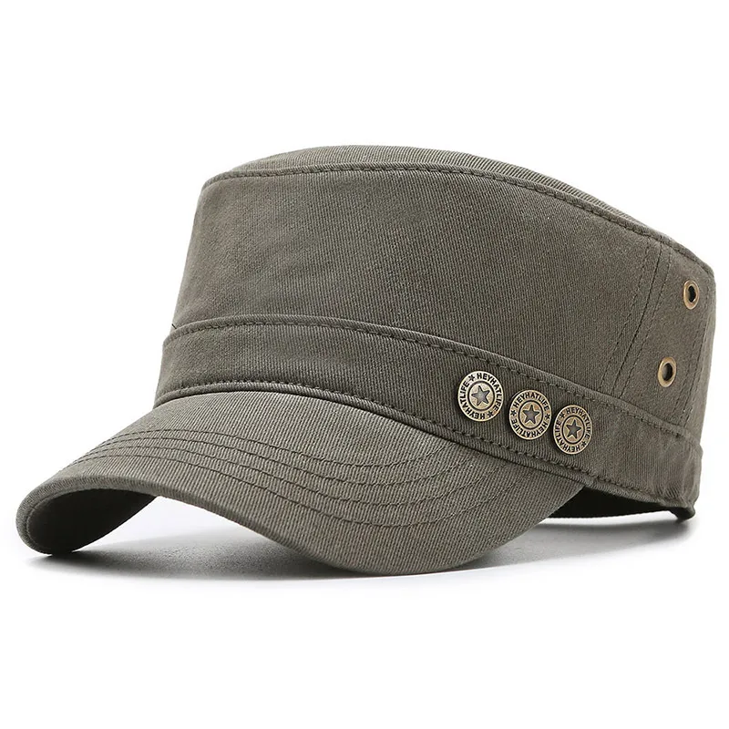 Cappello da uomo FlatTop Cap stile coreano alla moda semplice berretto militare all'aperto il tempo libero AllMatch cappello di protezione solare primavera e autunno 5584779