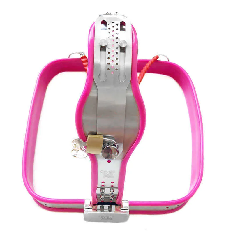 Rostfritt stål kyskhetsbälte Kvinna Y-Type Restraint Byxor Låsbar CBT BDSM Bondage Sexiga Leksaker För Kvinnor Strapon Harness Shop