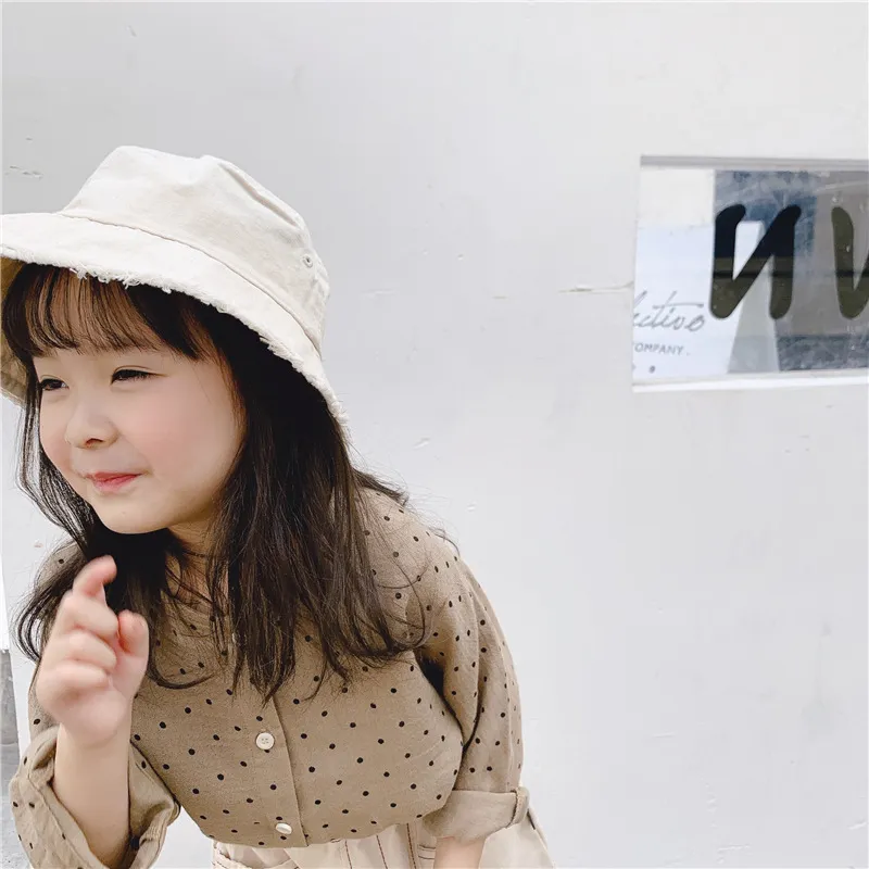 Spring Girls Blouse Children's Wear 'Korean Shirt och Summer Toppar Blusar 210515