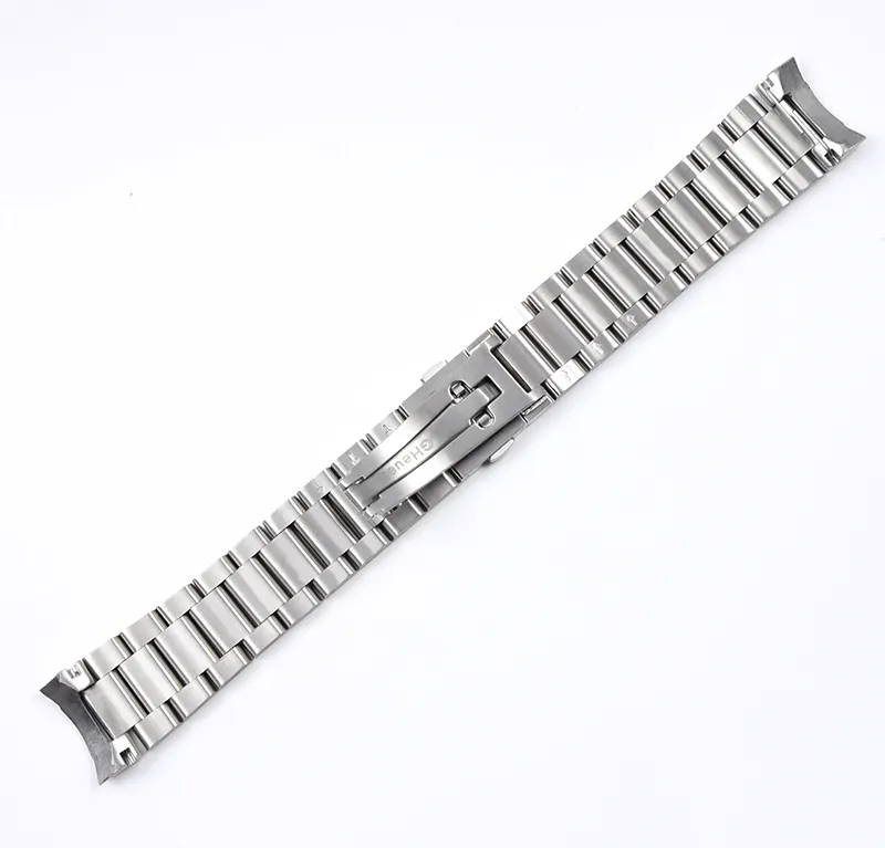 Armband rem för tagg heuer -serie solid rostfritt klocktillbehör band 22mm stål silver matt textur244f