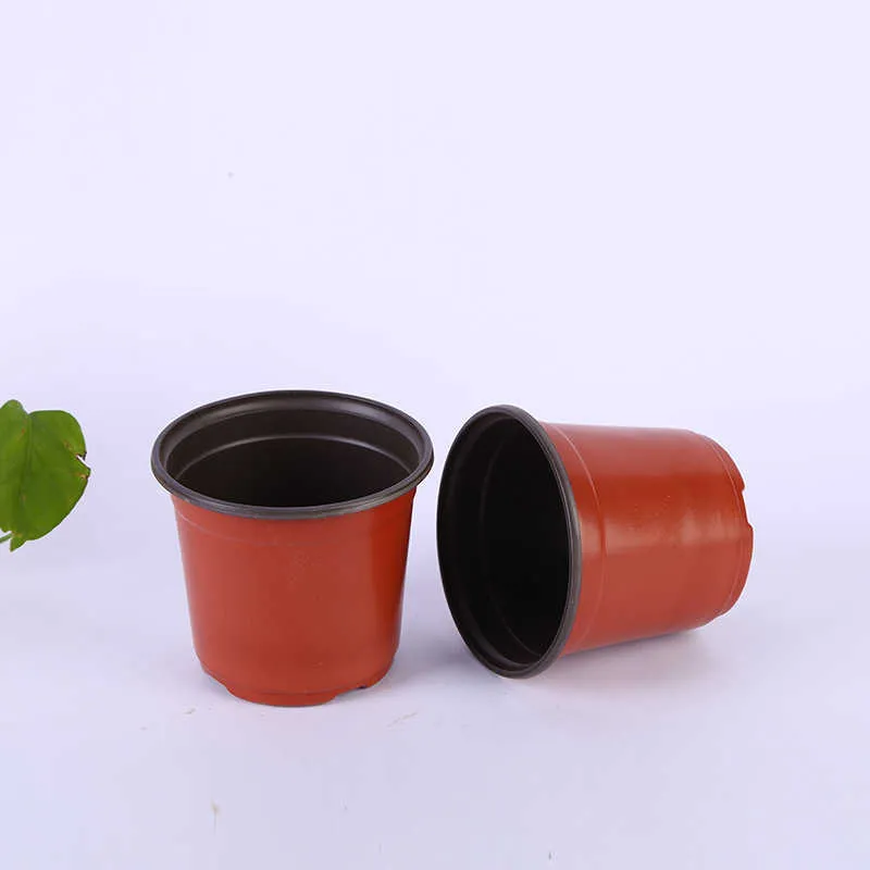 Double Color Flower Pots Plastic Red Black Nursery Transplant Basin Unbreakable Flowerpot Home Planters Garden Supplies DAP46