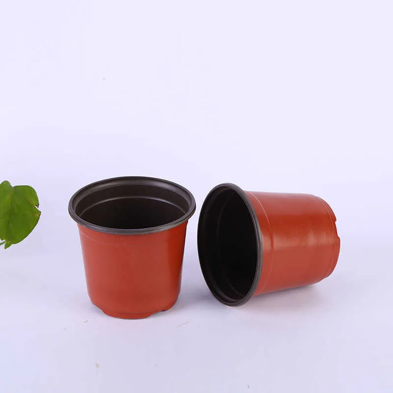 Double Cor Flor Potes Plástico Vermelho Preto Preto Transplante Bacia Inscreverable Flowerpot Início Plantadores de Jardim suprimentos dap46