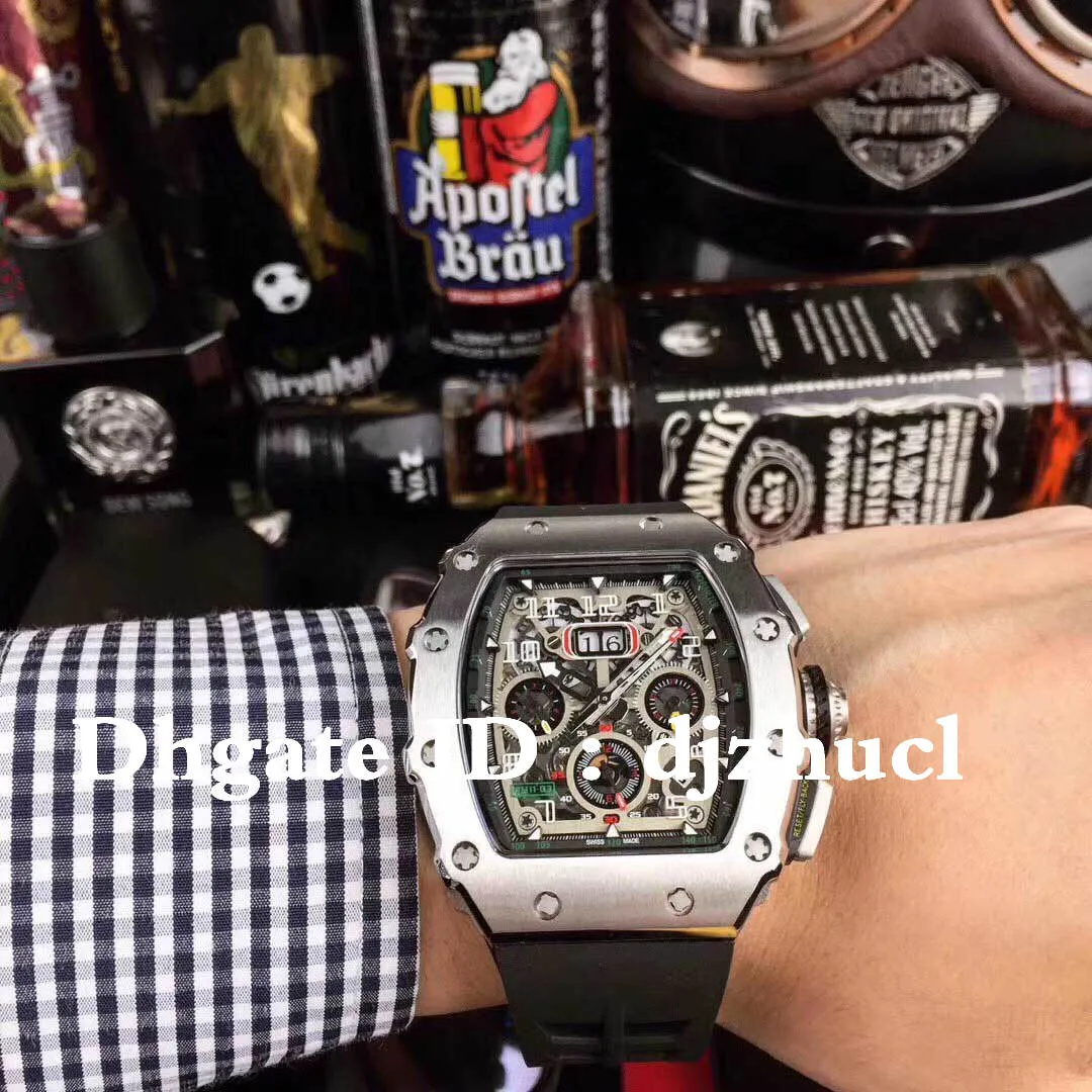 Montre de luxe volautomatisch uurwerk horloge lichtgevende wijzerplaat wijzer 40x50x16mm diepe waterdichte roestvrijstalen kast top watch258E