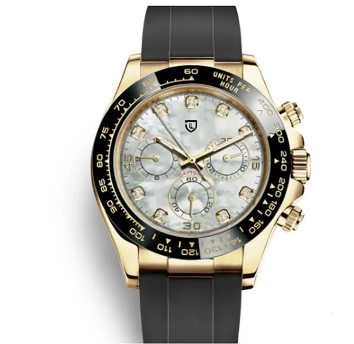 Vind vergelijkbare horloges voor mannen Chronograph Automatic Cal 4130 Watch Heren Moeder Pearl Meteorite 116518 Steel Sport Valjoux 309F