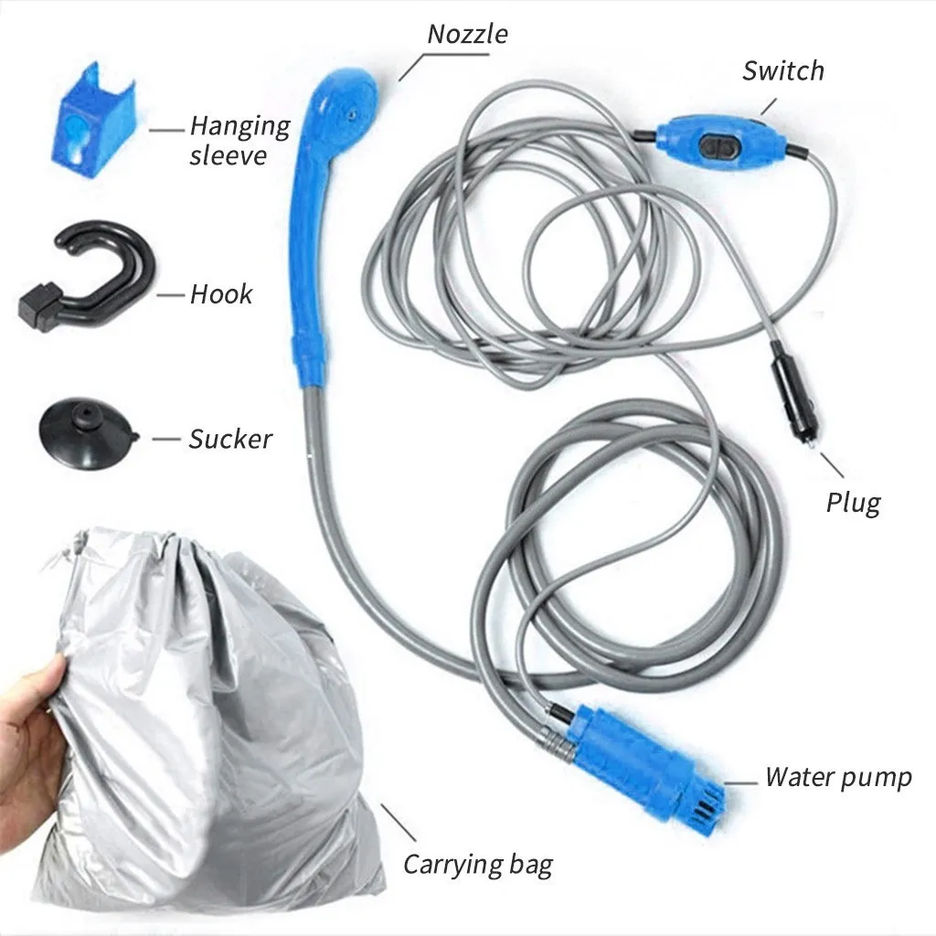 12V Universal Car Washer Shower Kit Portable Electric Outdoor Camping Travel Balneazione Lavatrice auto Escursionismo Pet # YL5 200925