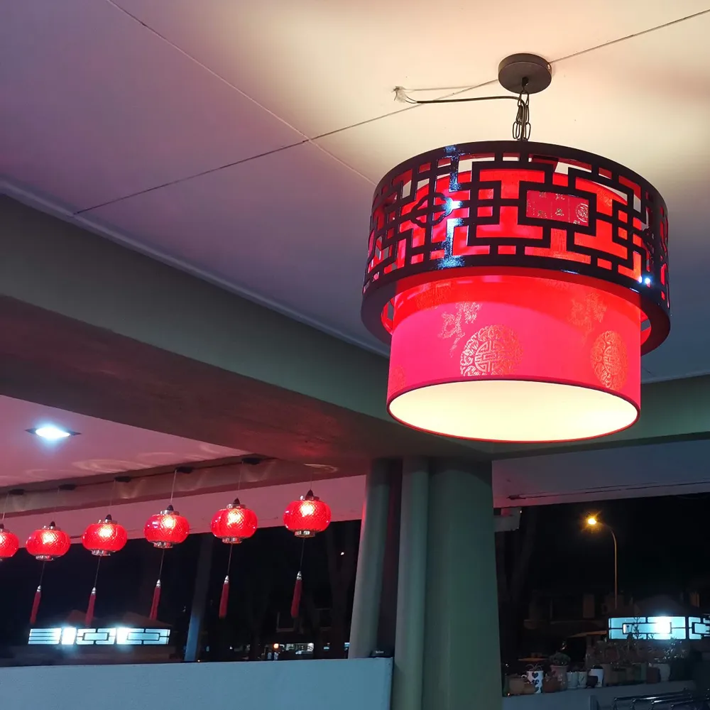 Kinesiska trä te hus hängslampor restaurang ljuskrona vintage traditionell matsal takbelysning balkong hängande lampa319q