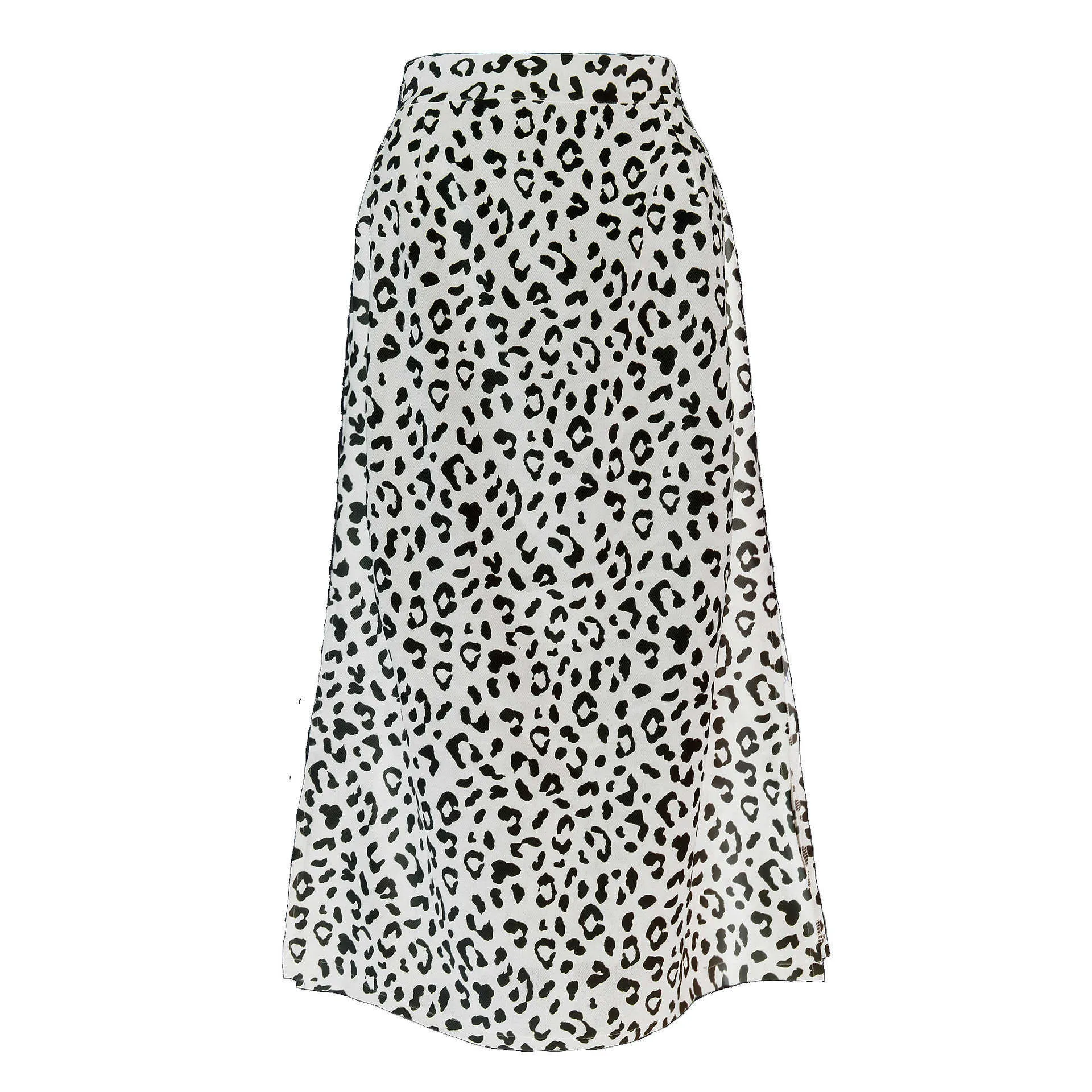 Summer Fashion Womens Dot Floral Leopard Bifurcation Chiffon Europe Zipper Sexy Girl Female Skirt Ruffles K008 210603