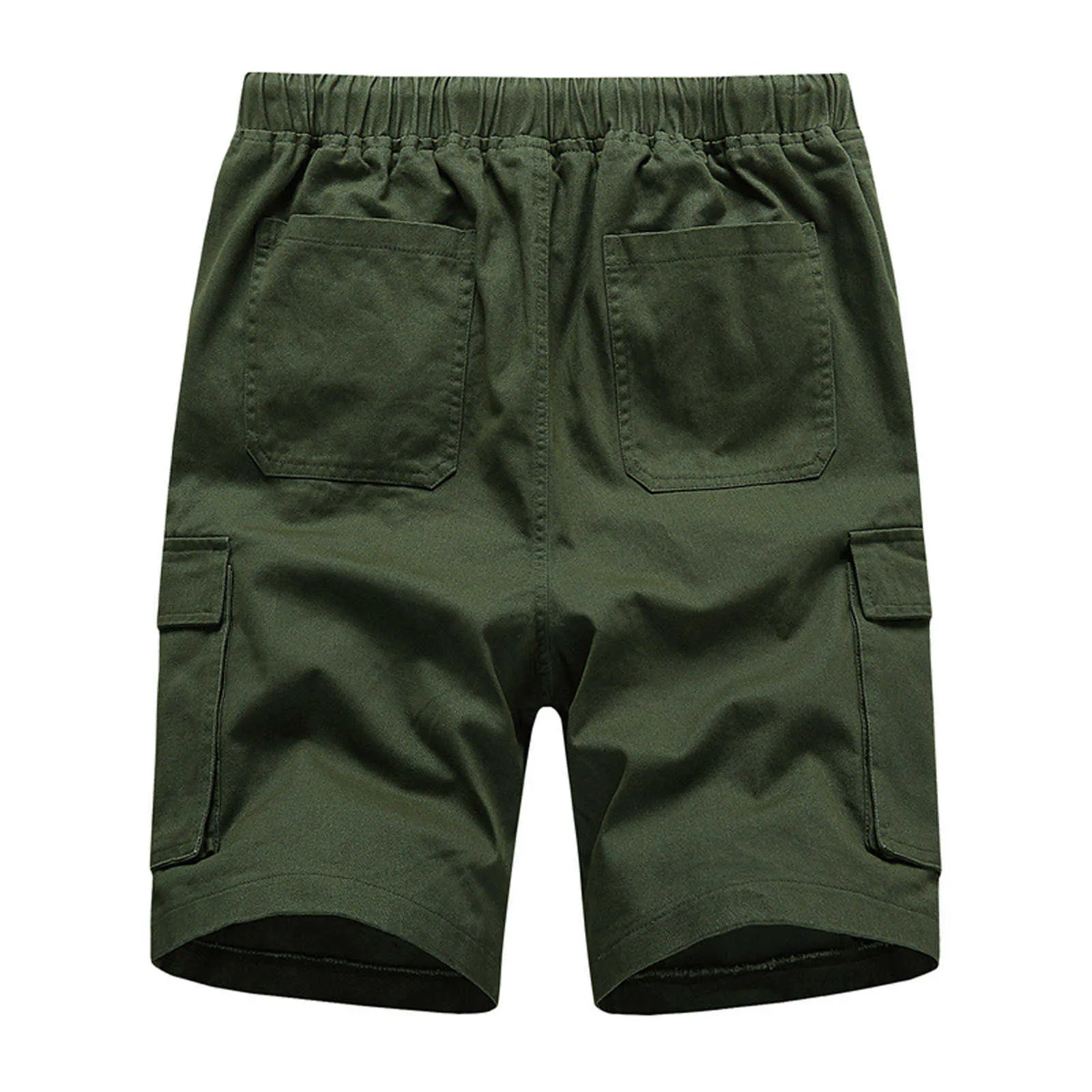 Shorts Multi Pocket Sommer Lose Reißverschluss Breeches Khaki Grau Plus Größe Kurze Hose Lässige Baumwolle Schwarz Lange Herren Cargo Shorts # F3 210713