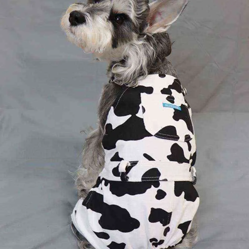 Printemps et été Pet Cow Lovers Vêtements Teddy Bichon Bretelles Jupe Automne Vêtements Chats et chiens 211106