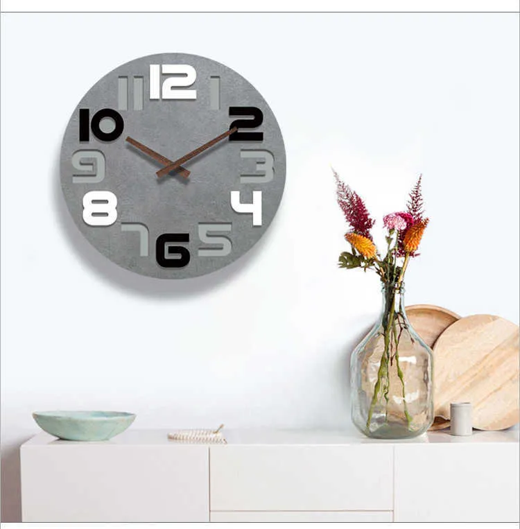 Criativo acrílico 3d relógio de parede geração nórdico silencioso relógios de parede decoração de casa sala de estar cozinha relógio duvar saati presente fz870 210724