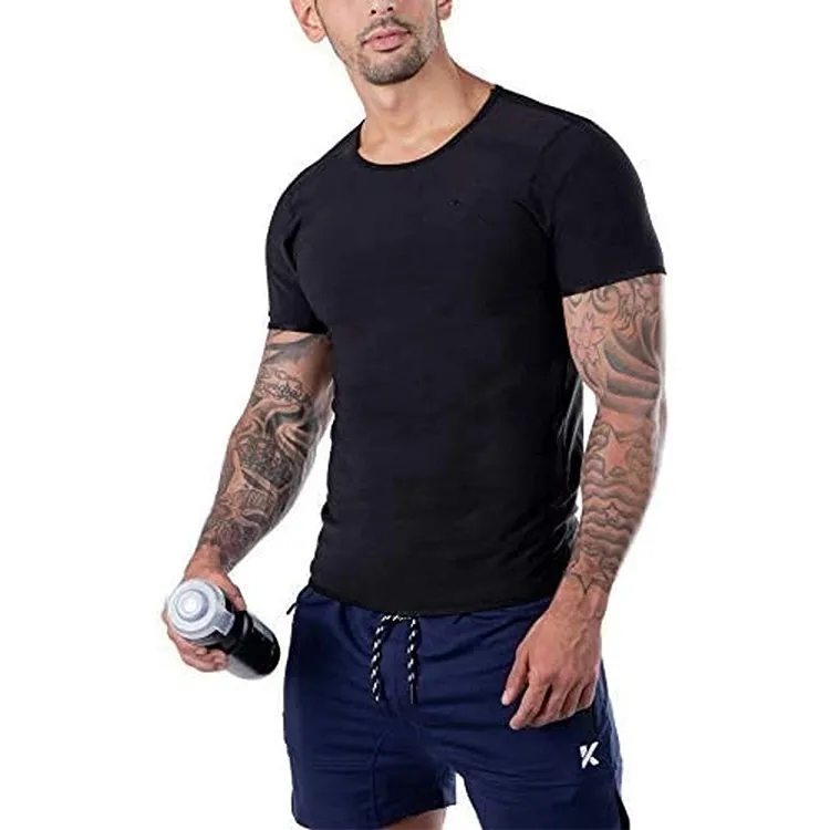 Hommes Fitness Shapewear Thermo T contrôle du ventre minceur corps chemise taille formateur Sauna gros brûleur entraînement débardeurs