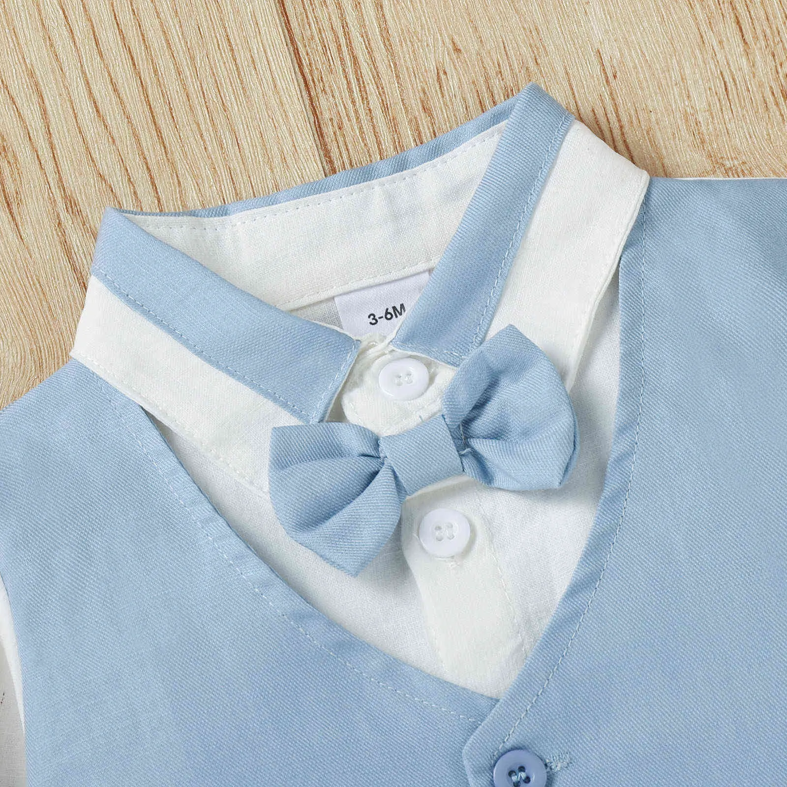 Baby Anzug Kleinkind Baby Jungen Gentleman Fliege Gefälschte Zwei-stück Hemd Tops + Hosen Outfits Set Herbst Langarm kostüme Neue G1023