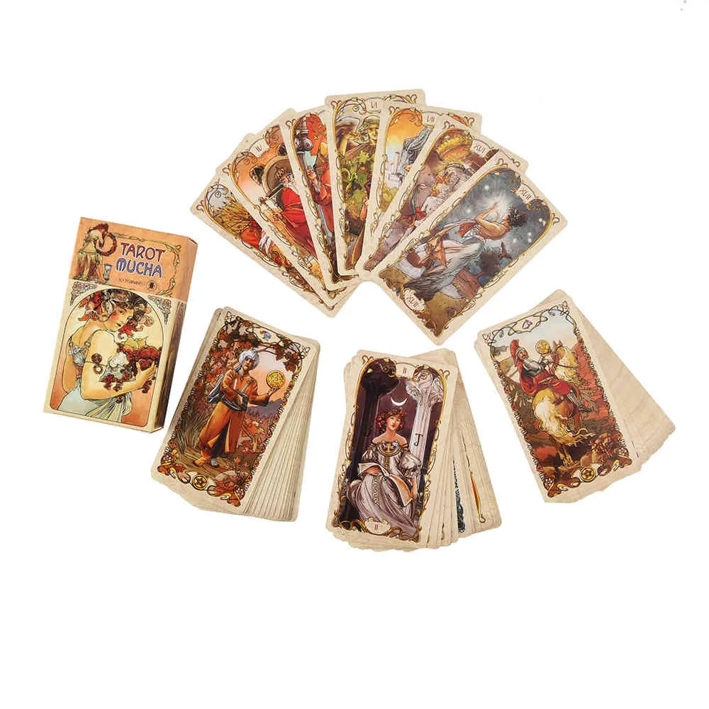 Mucha s Deck Toy Tarot Card Game Board Guidance Divination pour débutants avec guide