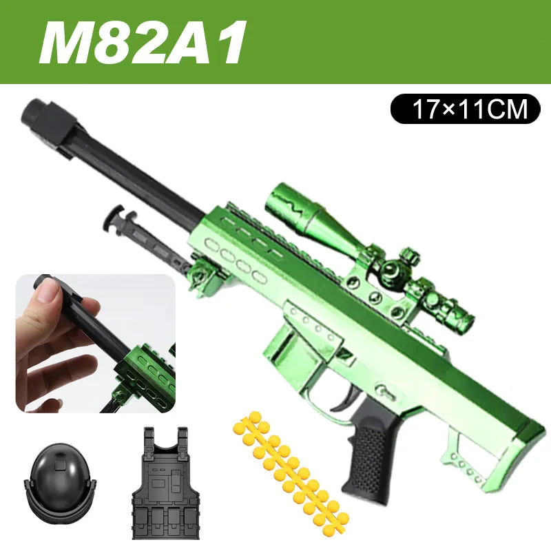Mini SCAR jouet pistolet or Barrett fusil de Sniper modèle militaire pistolet avec balles molles pour garçons cadeaux jeu de plein air