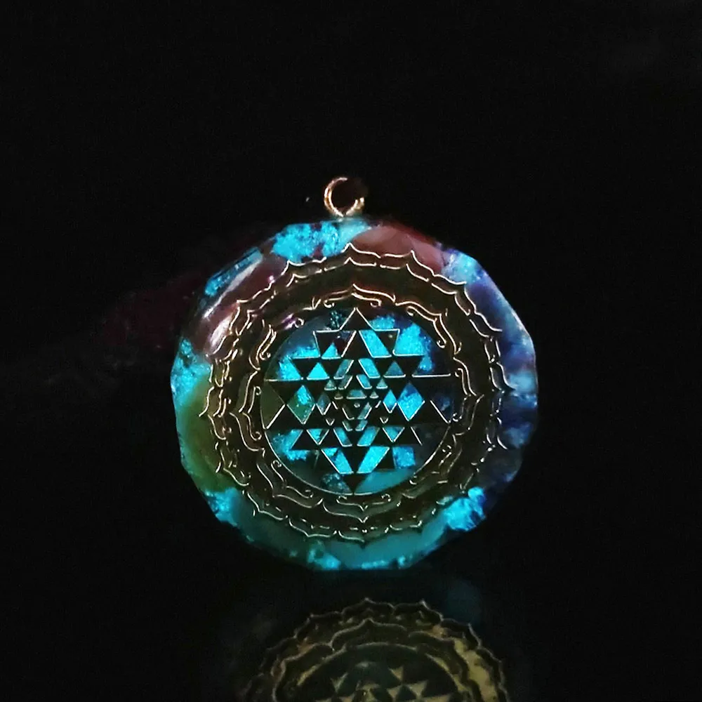 新しいファッションチャームオルゴナイトペンダントSri Yantra Pendant Sacred Geometry Chakra Energy Necklace Meditation Jewelry Gifts for Women8197856