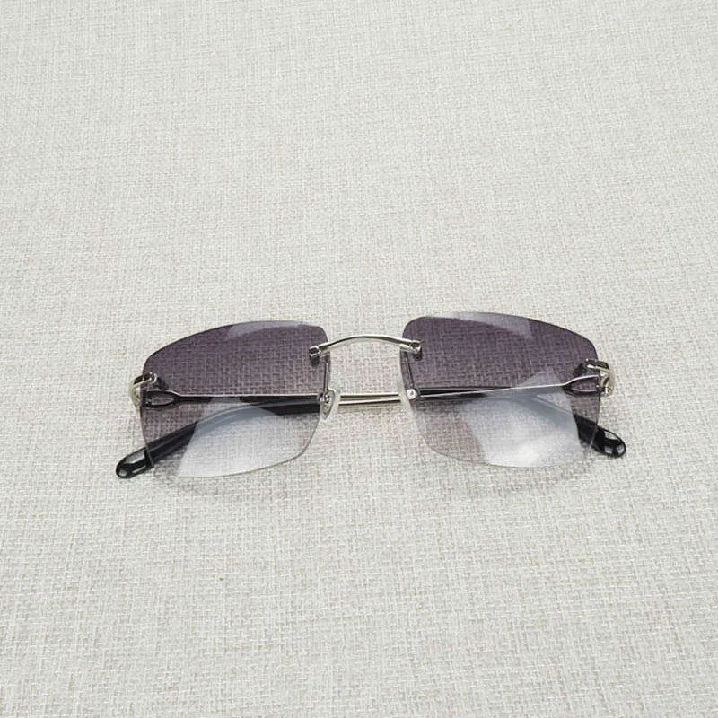 Vintage Rimless Big Square Solglasögon Män överdimensionerade glas ramar kvinnor glasögon nyanser oculos gafas för att köra utomhus 011b3519131