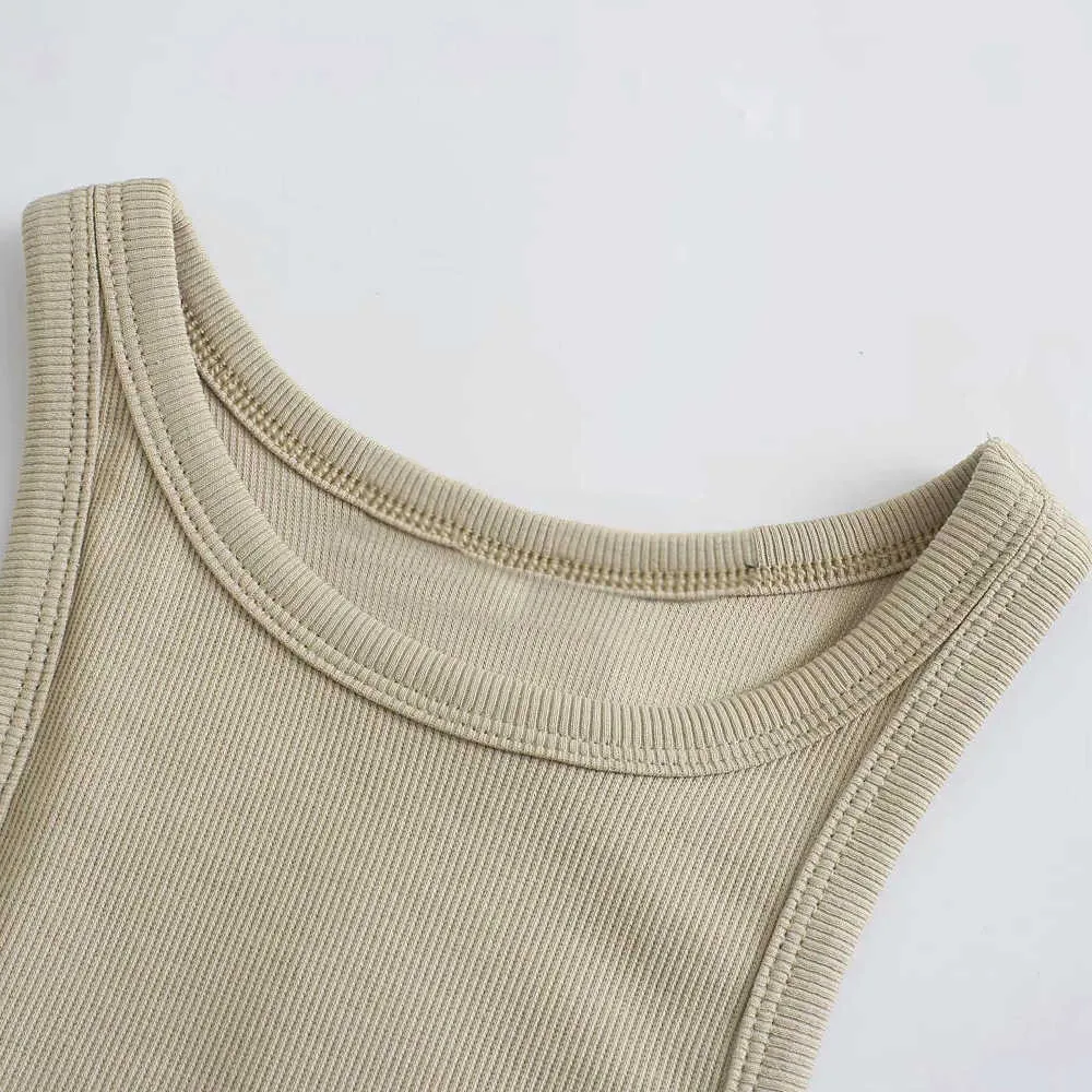 Ribbed Tank Top Women White Summer Casual Fitness Short Vest Candy Colors Knitted Off Shoulder Sexy Crop 210531