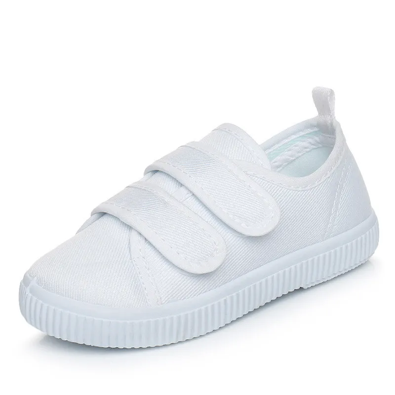 Sneakers bianche Scarpe di tela ragazze Ragazzi Bambini Scuola Studente Danza ginnastica Scarpe casual Scarpe sportive bianche unisex 210308