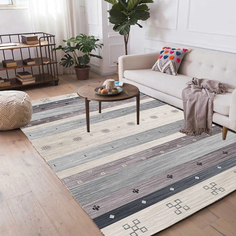 Nordiska mattor Mjuk Modern Minimalistisk Kaffebord Blankett Rektangulär Mat Sovrum Rug Anti-Slip Matta För Vardagsrum Decor 210626