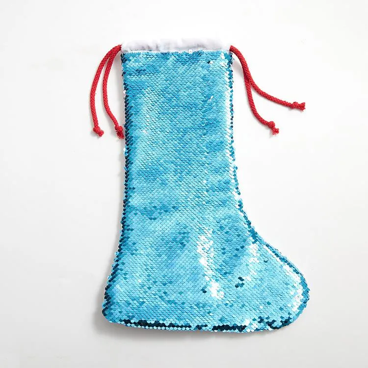 Sublimatie kerstkousen pailletten kerstmis sokken cadeaubas decoratie kerstboom hanger ornament glinsterende sokken decoraties