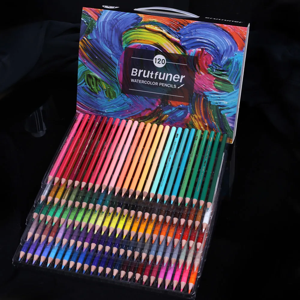 Brutfuner crayons de couleur de dessin scolaire, crayons professionnels de dessin à l'huile